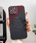 EASY GADGETS iPhone 12 Pro Carbon Fiber Texture Phone Case with Magnetic Ring - Easy Gadgets