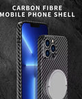 EASY GADGETS iPhone 12 Pro Carbon Fiber Texture Phone Case with Magnetic Ring - Easy Gadgets
