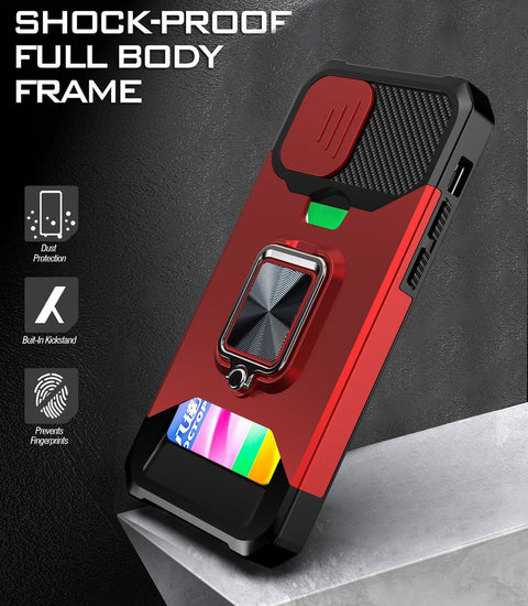 EASY GADGETS iPhone 12 Pro Max Rugged Phone Case with Cardholder and Kickstand - Easy Gadgets