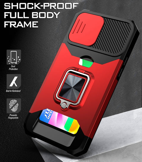 EASY GADGETS iPhone 13 Pro Max Rugged Phone Case with Cardholder and Kickstand - Easy Gadgets