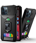 EASY GADGETS iPhone 13 Pro Max Rugged Phone Case with Cardholder and Kickstand - Easy Gadgets
