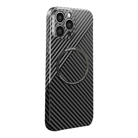 EASY GADGETS iPhone 14 Carbon Fiber Texture Phone Case with Magnetic Ring - Easy Gadgets