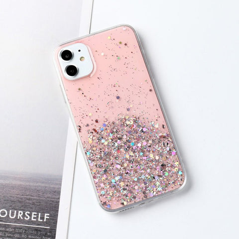 Lightweight iPhone 11 glitter case with flexible TPU