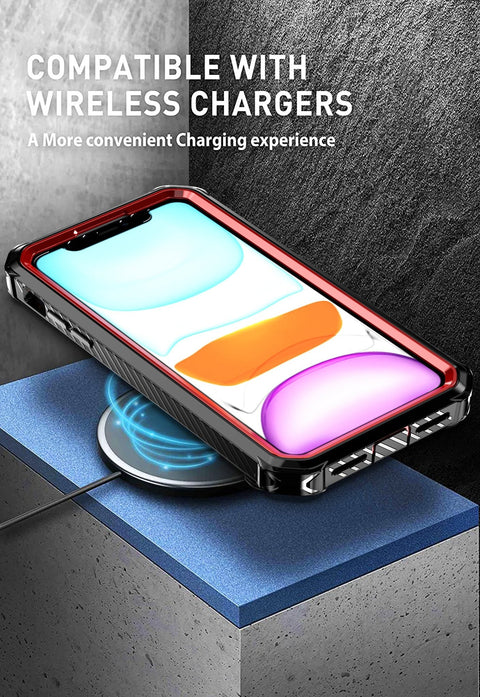 iPhone 11 Rugged Phone Case with Built-in Kickstand, Magsafe Wireless Charging Compatible - Easy Gadgets