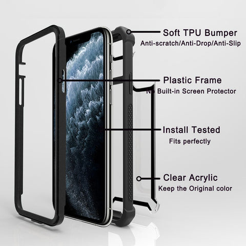 iPhone 11 Rugged Phone Case with Raised Front Bezel and Back Cover - Easy Gadgets