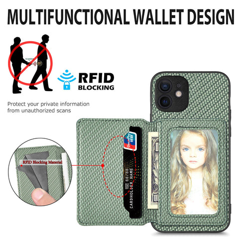 iPhone 12 Phone Case with RFID Blocking Magnetic Card Holder - Easy Gadgets