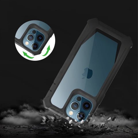 iPhone 12 Pro Rugged Phone Case with Raised Front Bezel and Back Cover - Easy Gadgets