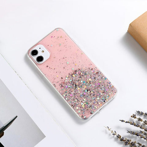 Lightweight iPhone 13 Pro Max case with shimmering glitter