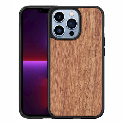 Shockproof iPhone 13 Case with Synthetic Wood Veneer