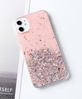 iPhone X case with embedded glitter for a sparkling look