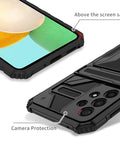 Samsung Galaxy S21 FE Case Rugged Style with Hidden Card Slot and Kickstand - Easy Gadgets