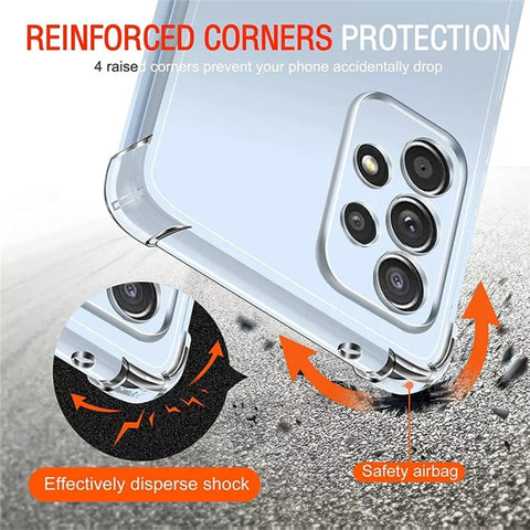Samsung Galaxy S21 FE Clear Case with Shockproof TPU Air Cushion Corners - Easy Gadgets