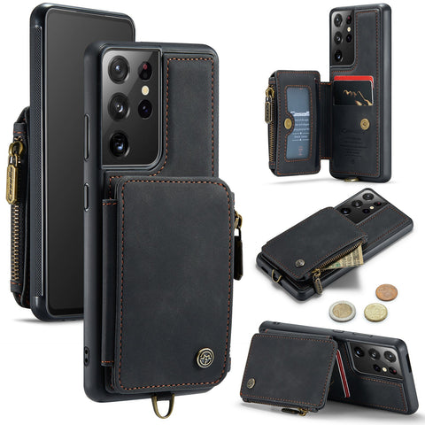 Samsung Galaxy S21 Ultra Case with Zipper Wallet, RFID Blocking Card Slots - Easy Gadgets