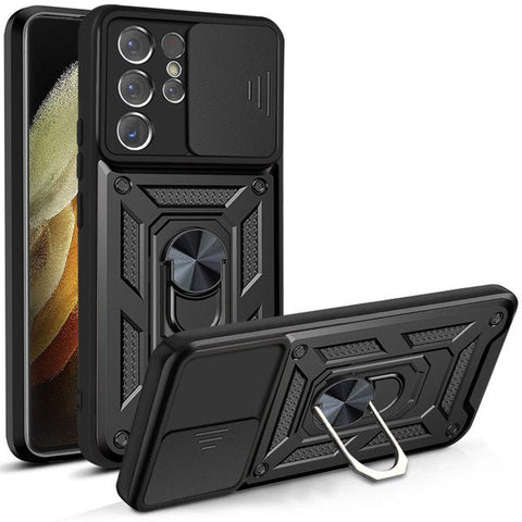 SAMSUNG Galaxy S21 Ultra Strong magnetic phone case with kickstand and lens cover - Easy Gadgets