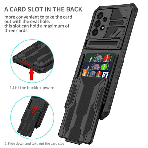 Samsung Galaxy S22 Case Rugged Style with Hidden Card Slot and Kickstand - Easy Gadgets