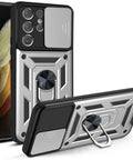 SAMSUNG Galaxy S22 Strong magnetic phone case with kickstand and lens cover - Easy Gadgets