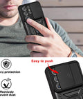 SAMSUNG Galaxy S22 Strong magnetic phone case with kickstand and lens cover - Easy Gadgets
