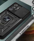 SAMSUNG Galaxy S22 Strong magnetic phone case with kickstand and lens cover - Easy Gadgets
