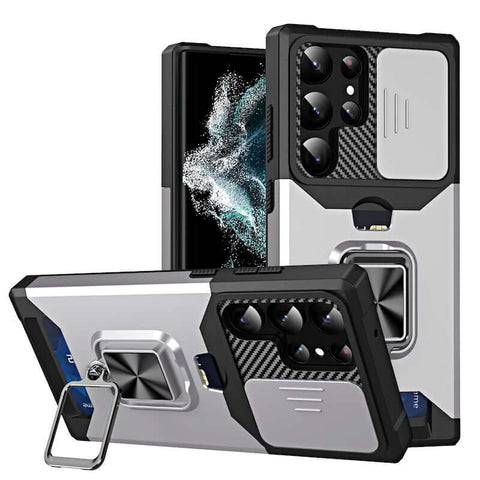 Samsung Galaxy S23 Ultra Rugged Phone Case with Cardholder and Kickstand - Easy Gadgets