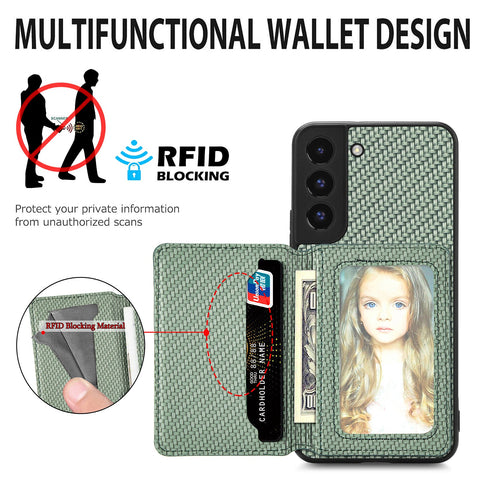 Samsung S22 Phone Case with RFID Blocking Magnetic Card Holder - Easy Gadgets