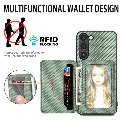 Samsung S23 Phone Case with RFID Blocking Magnetic Card Holder - Easy Gadgets