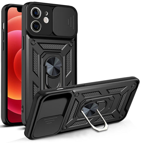 Strong magnetic phone case with kickstand and lens cover for iPhone 12 - Easy Gadgets