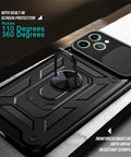 Strong magnetic phone case with kickstand and lens cover for iPhone 12 Pro Max - Easy Gadgets