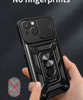 Strong magnetic phone case with kickstand and lens cover for iPhone 14 Plus - Easy Gadgets