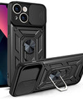 Strong magnetic phone case with kickstand and lens cover for iPhone 14 Plus - Easy Gadgets