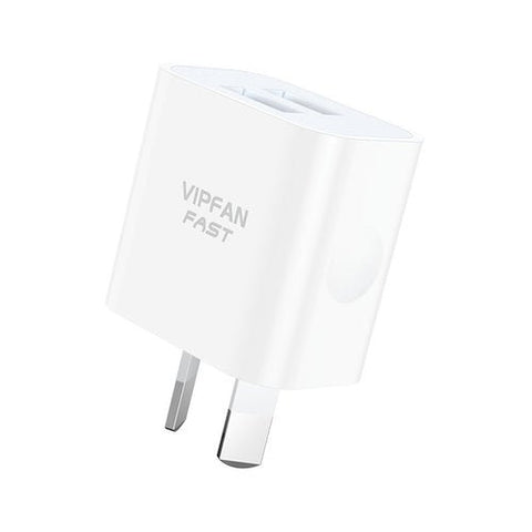 VIPFAN USB-A Wall Charger 2.1A Dual Ports - Easy Gadgets
